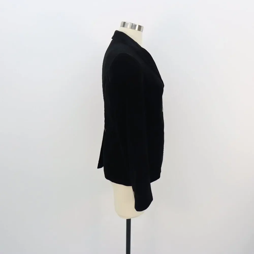 Academia Banana Republic Black Velvet Blazer with Gold Coat of Arms Buttons 4 - Picture 10 of 15
